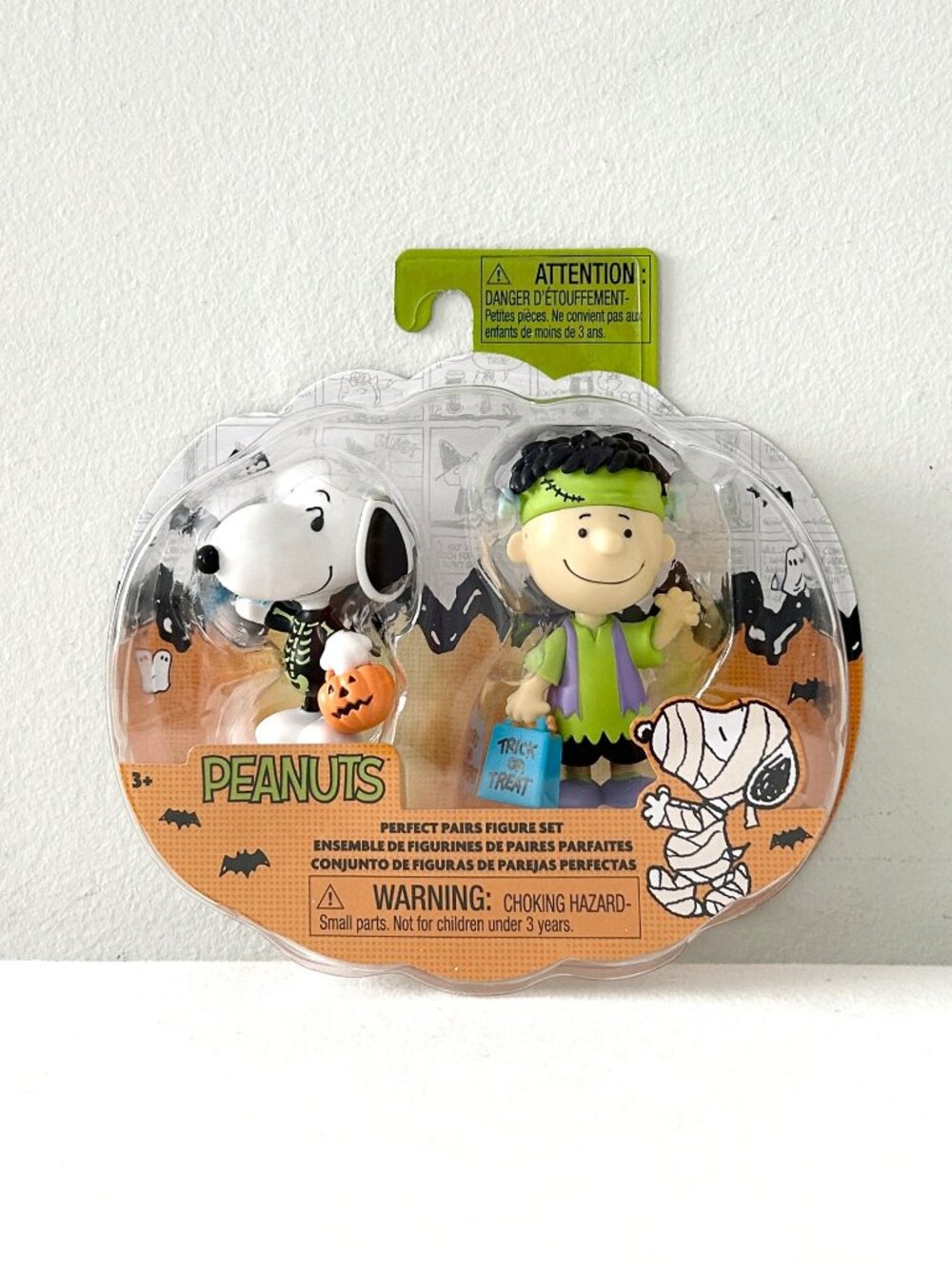 NEW SEALED! Peanuts Snoopy Charlie Brown Halloween Figures Frankenstein Skeleton